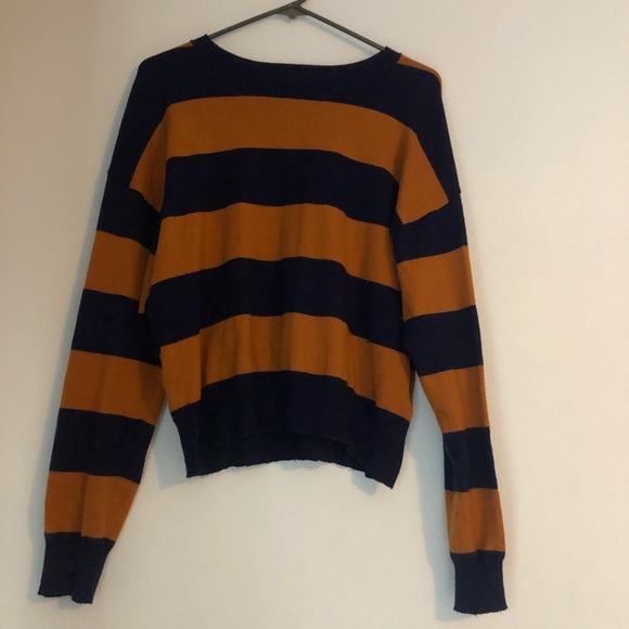 Forever 21 Sweaters - women’s long sleeve navy & orange striped sweater Forever 21 Sweaters - women’s long sleeve navy & orange striped sweater